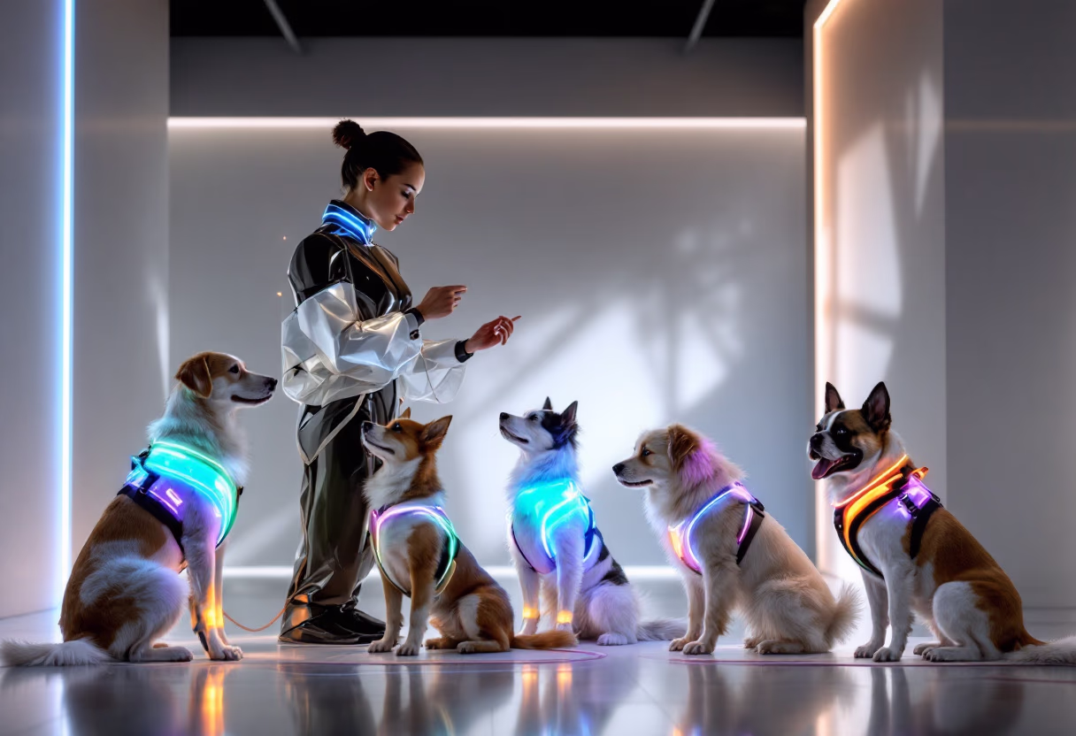 Dog being cared for during daytime playtime
